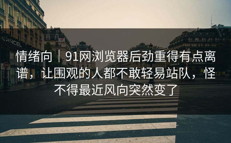 情绪向｜91网浏览器后劲重得有点离谱，让围观的人都不敢轻易站队，怪不得最近风向突然变了
