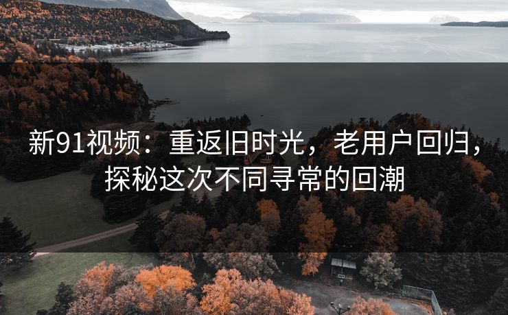 新91视频：重返旧时光，老用户回归，探秘这次不同寻常的回潮