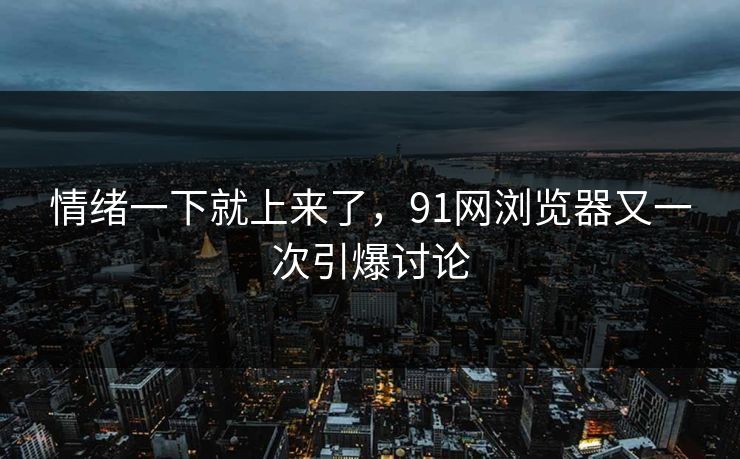 情绪一下就上来了，91网浏览器又一次引爆讨论