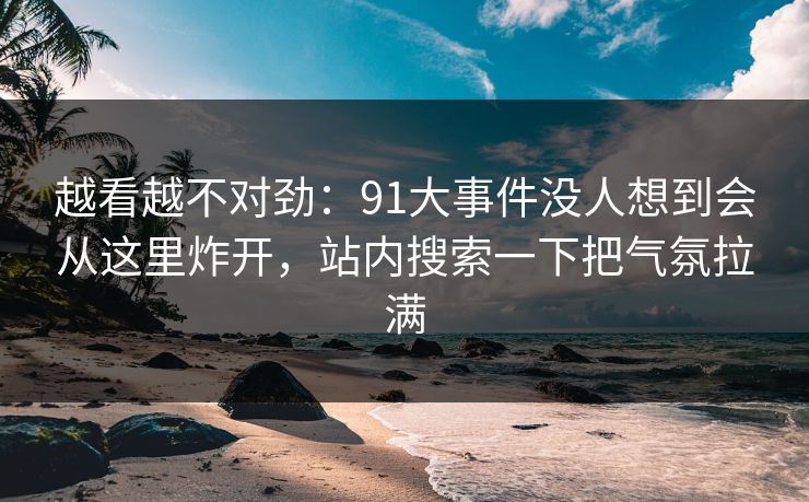 越看越不对劲：91大事件没人想到会从这里炸开，站内搜索一下把气氛拉满