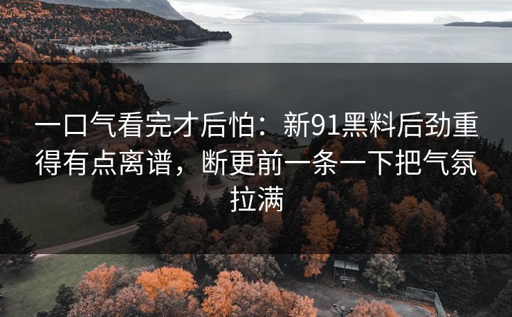 一口气看完才后怕：新91黑料后劲重得有点离谱，断更前一条一下把气氛拉满