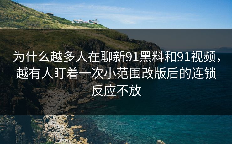 为什么越多人在聊新91黑料和91视频，越有人盯着一次小范围改版后的连锁反应不放