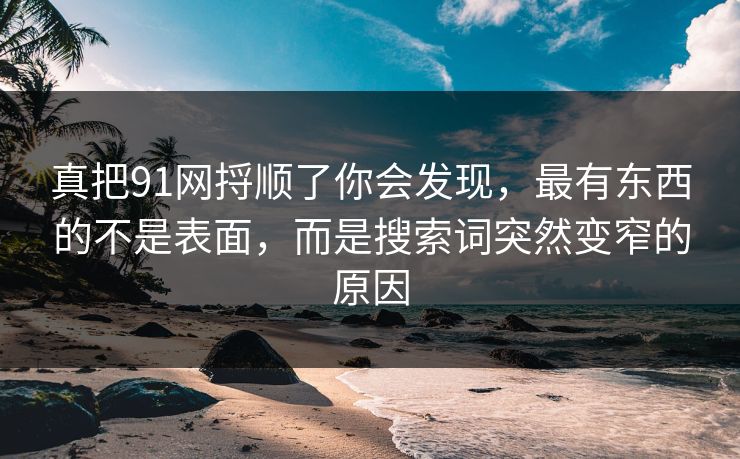 真把91网捋顺了你会发现，最有东西的不是表面，而是搜索词突然变窄的原因