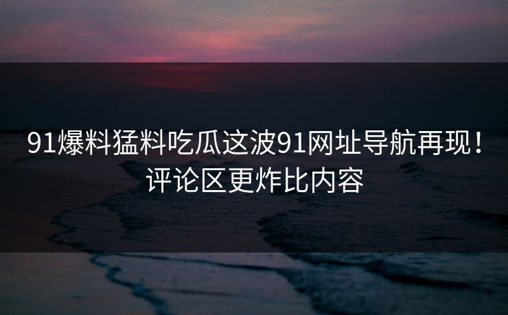 91爆料猛料吃瓜这波91网址导航再现！评论区更炸比内容