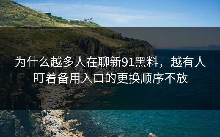 为什么越多人在聊新91黑料，越有人盯着备用入口的更换顺序不放