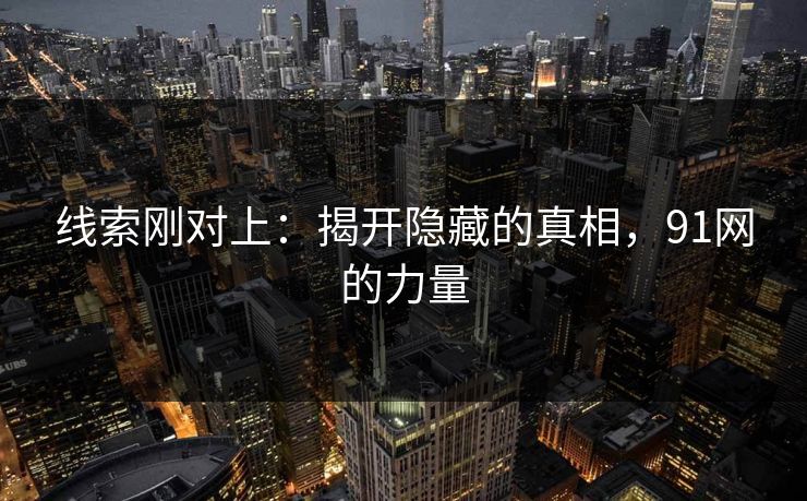 线索刚对上：揭开隐藏的真相，91网的力量