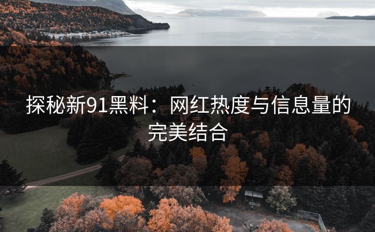 探秘新91黑料：网红热度与信息量的完美结合