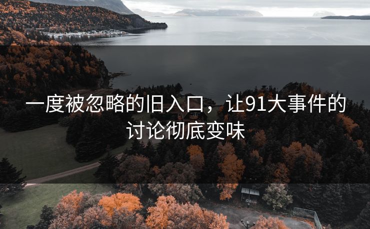 一度被忽略的旧入口，让91大事件的讨论彻底变味
