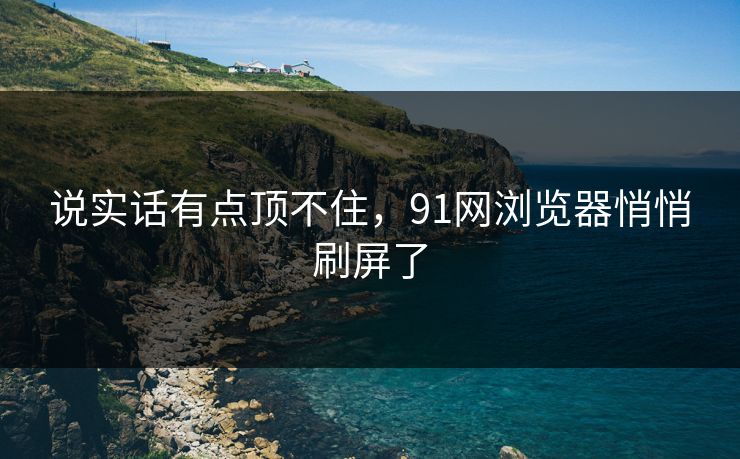 说实话有点顶不住，91网浏览器悄悄刷屏了