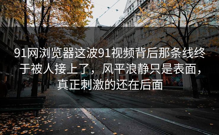 91网浏览器这波91视频背后那条线终于被人接上了，风平浪静只是表面，真正刺激的还在后面