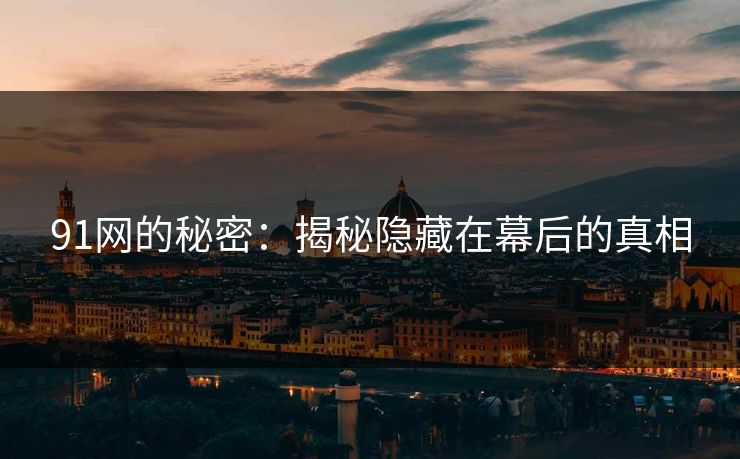 91网的秘密：揭秘隐藏在幕后的真相