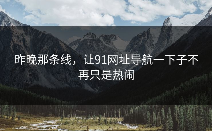 昨晚那条线，让91网址导航一下子不再只是热闹