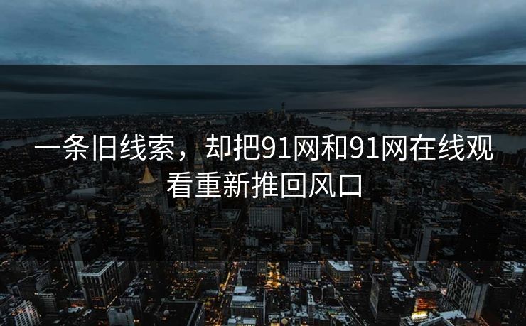一条旧线索，却把91网和91网在线观看重新推回风口