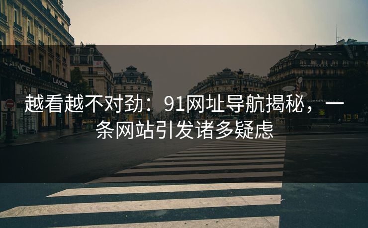 越看越不对劲:91网址导航揭秘,一条网站引发诸多疑虑 越看越不对劲:91网址导航揭秘,一条网站引发诸多疑虑